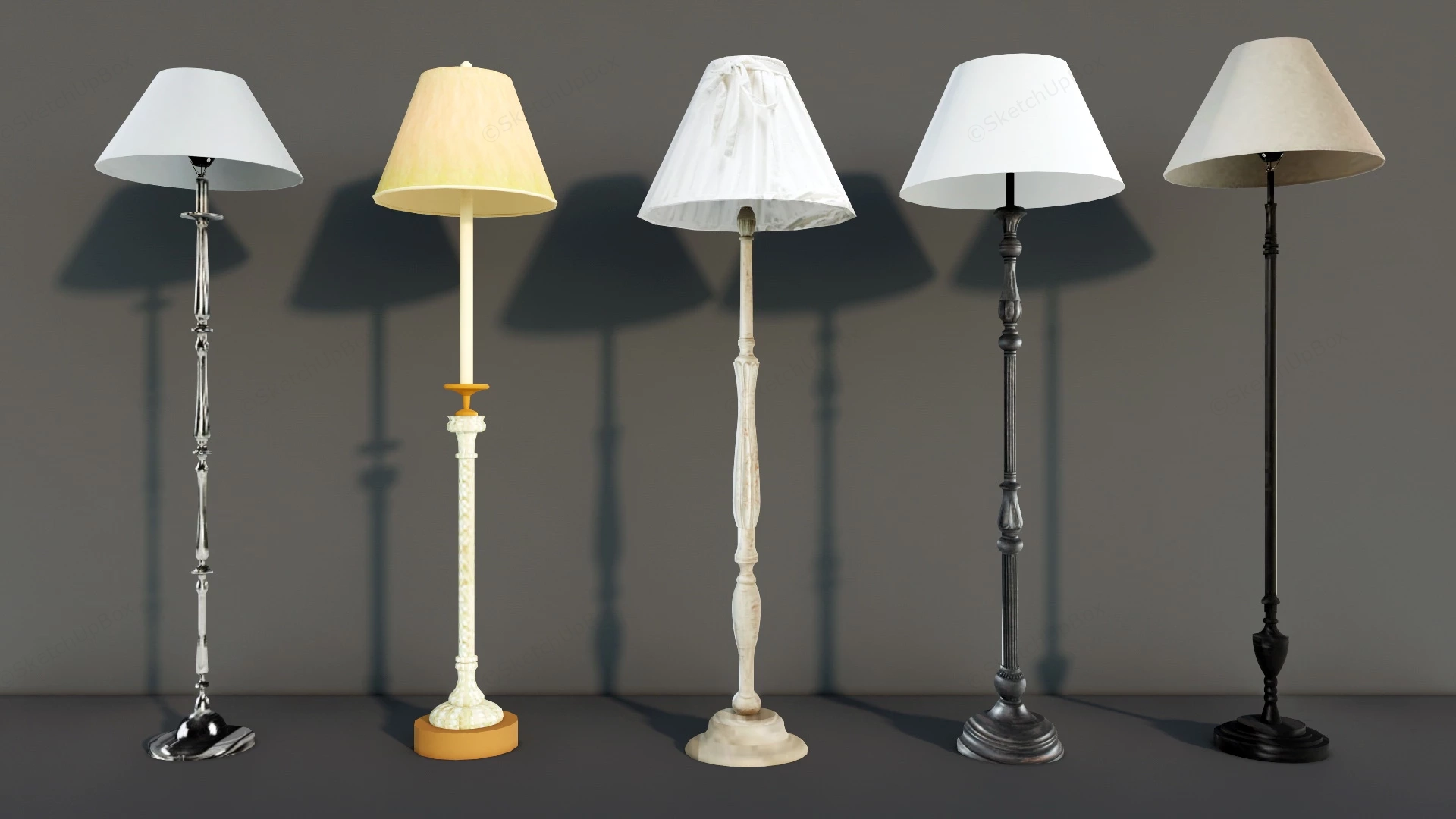Floor Lamps Collection sketchup model preview - SketchupBox