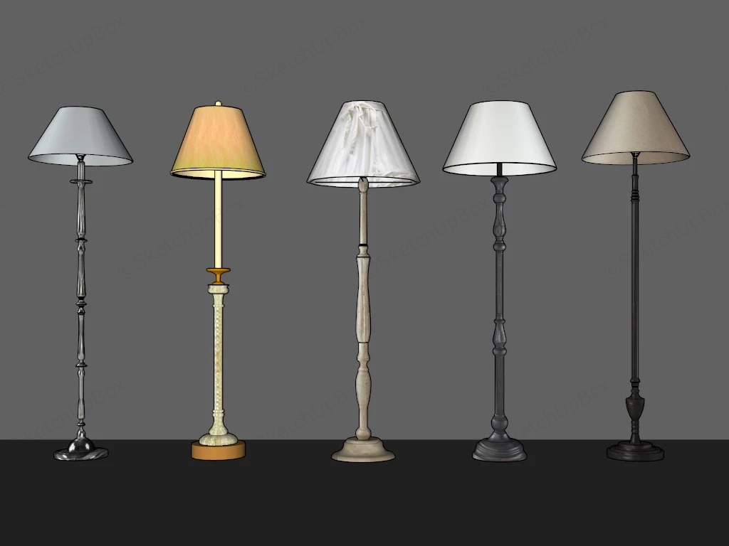 Floor Lamps Collection sketchup model preview - SketchupBox