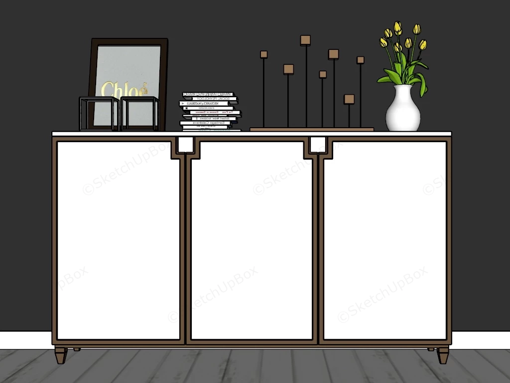 Accent Console Cabinet sketchup model preview - SketchupBox