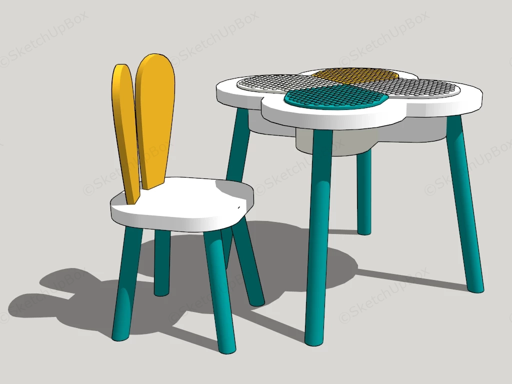 Small Lego Table Set sketchup model preview - SketchupBox