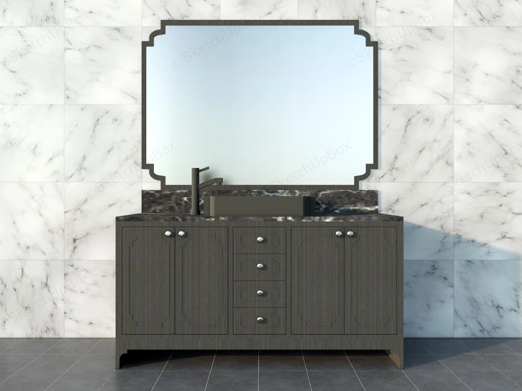 Black Bathroom Vanity sketchup model preview - SketchupBox