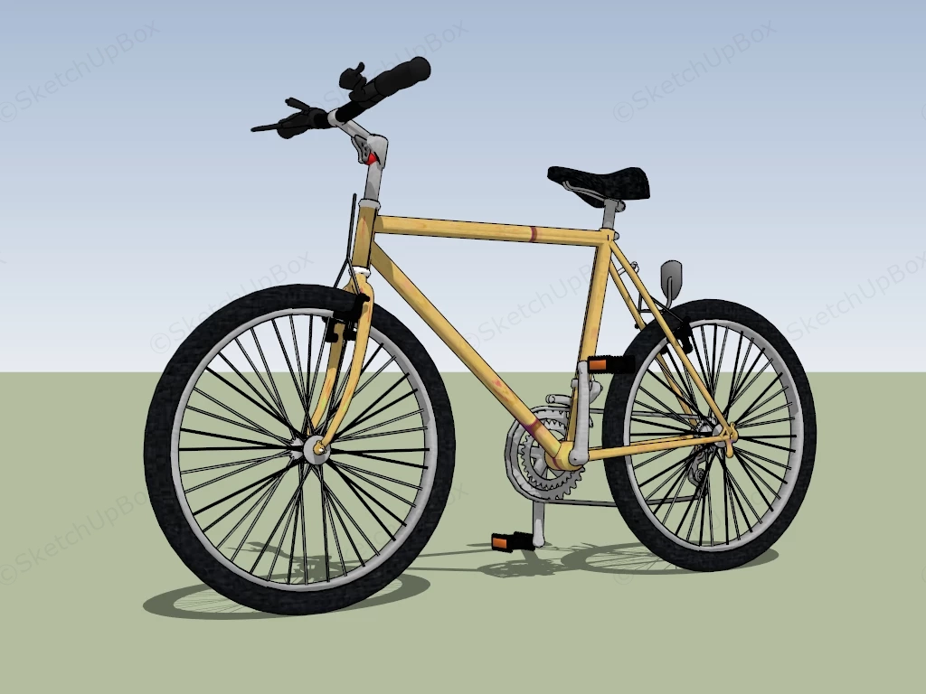 Yellow Mountain Bike sketchup model preview - SketchupBox