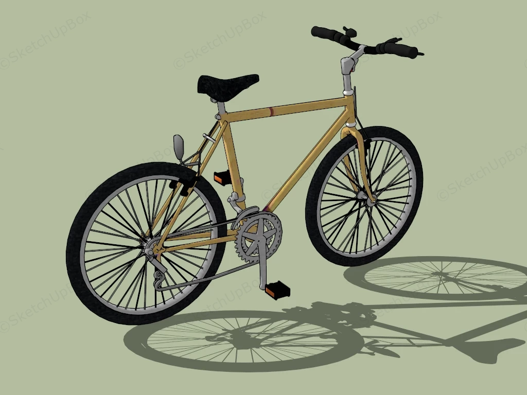 Yellow Mountain Bike sketchup model preview - SketchupBox