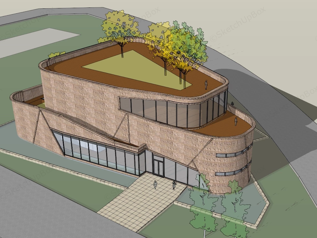 Small Office Building Exterior Design sketchup model preview - SketchupBox