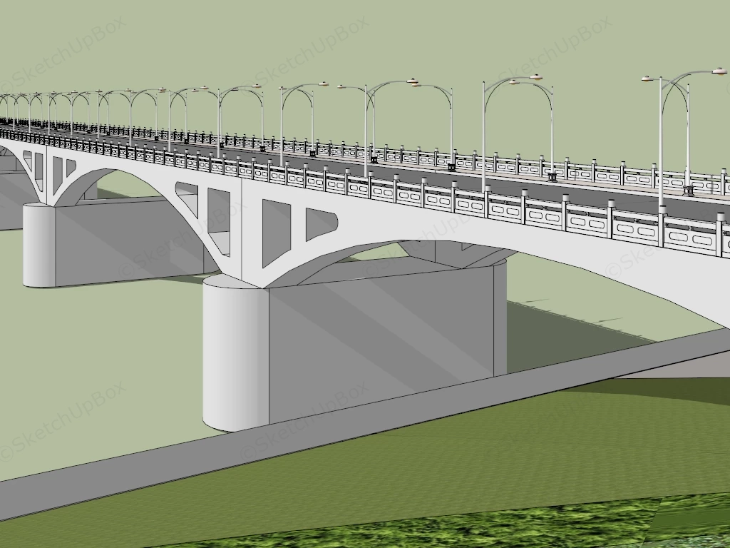 Concrete Bridge sketchup model preview - SketchupBox