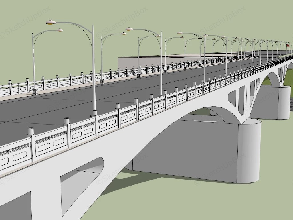 Concrete Bridge sketchup model preview - SketchupBox