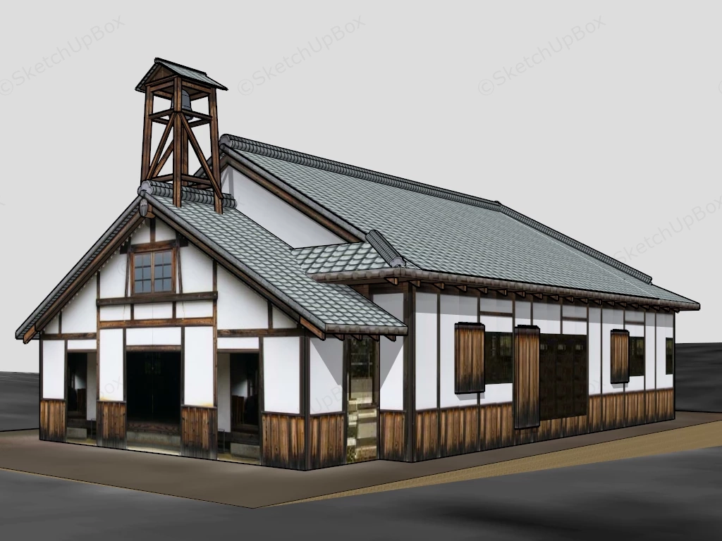 Traditional Japanese House sketchup model preview - SketchupBox