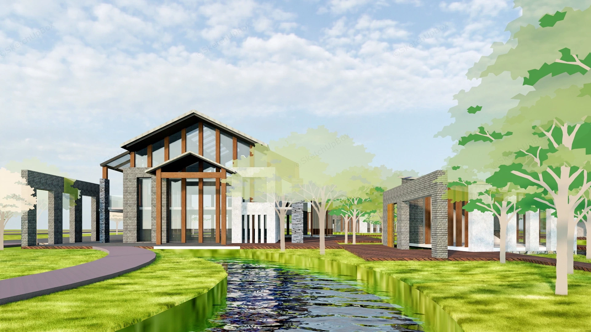 Waterfront Club sketchup model preview - SketchupBox