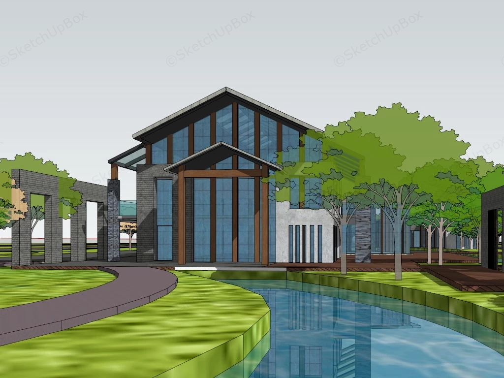 Waterfront Club sketchup model preview - SketchupBox