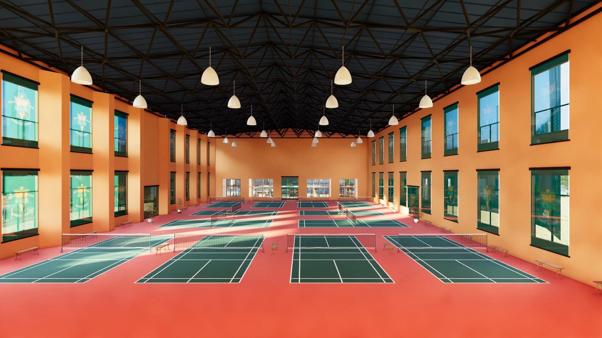 Badminton Center sketchup model preview - SketchupBox