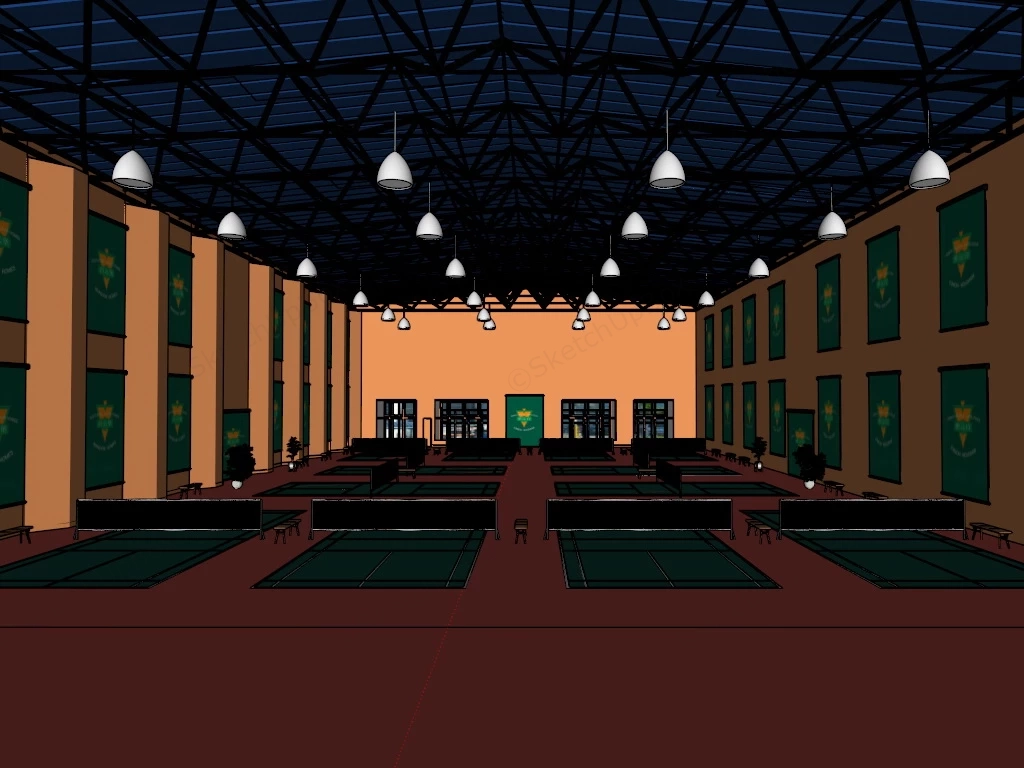 Badminton Center sketchup model preview - SketchupBox