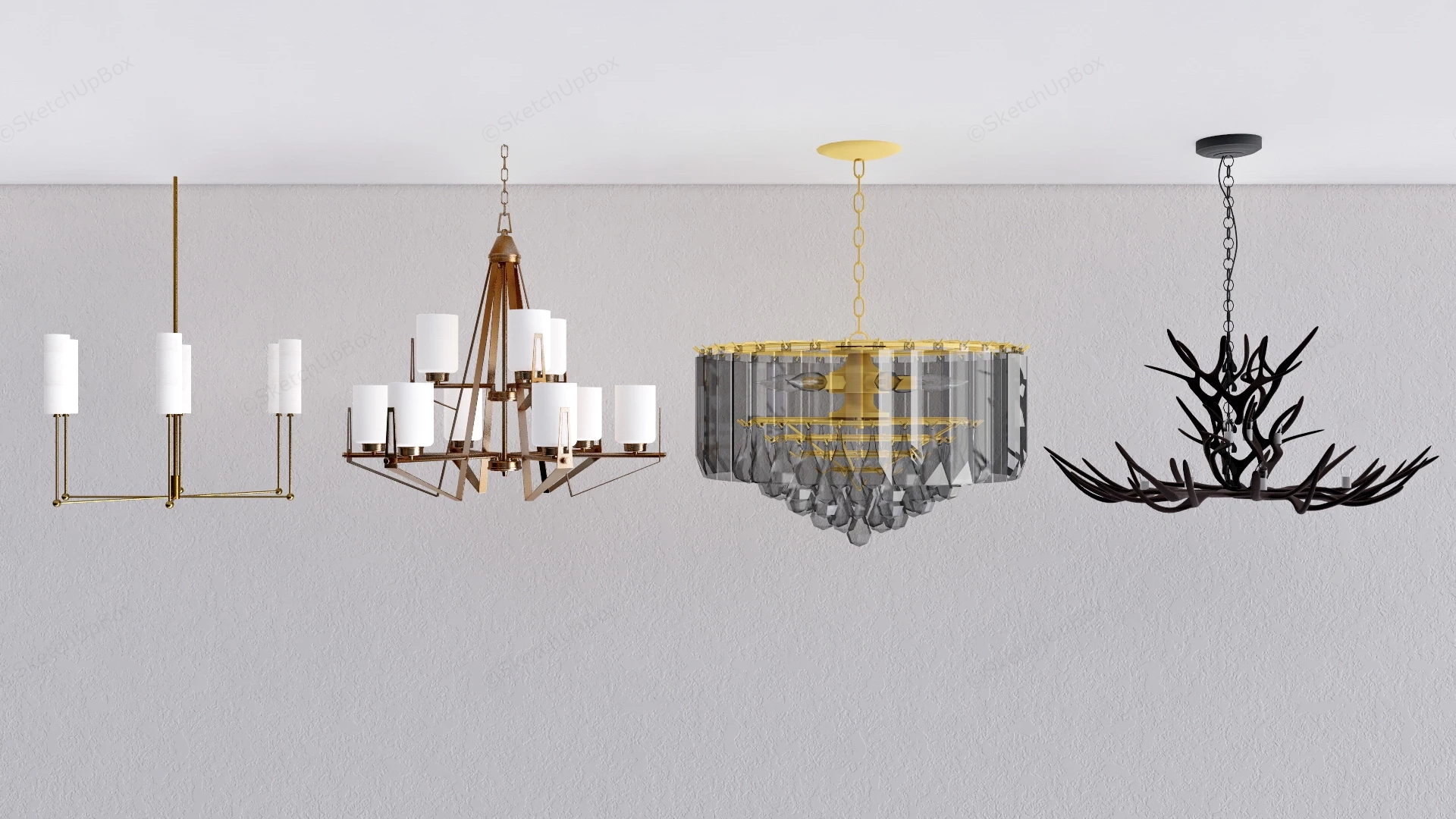 4 Chandelier Collection sketchup model preview - SketchupBox