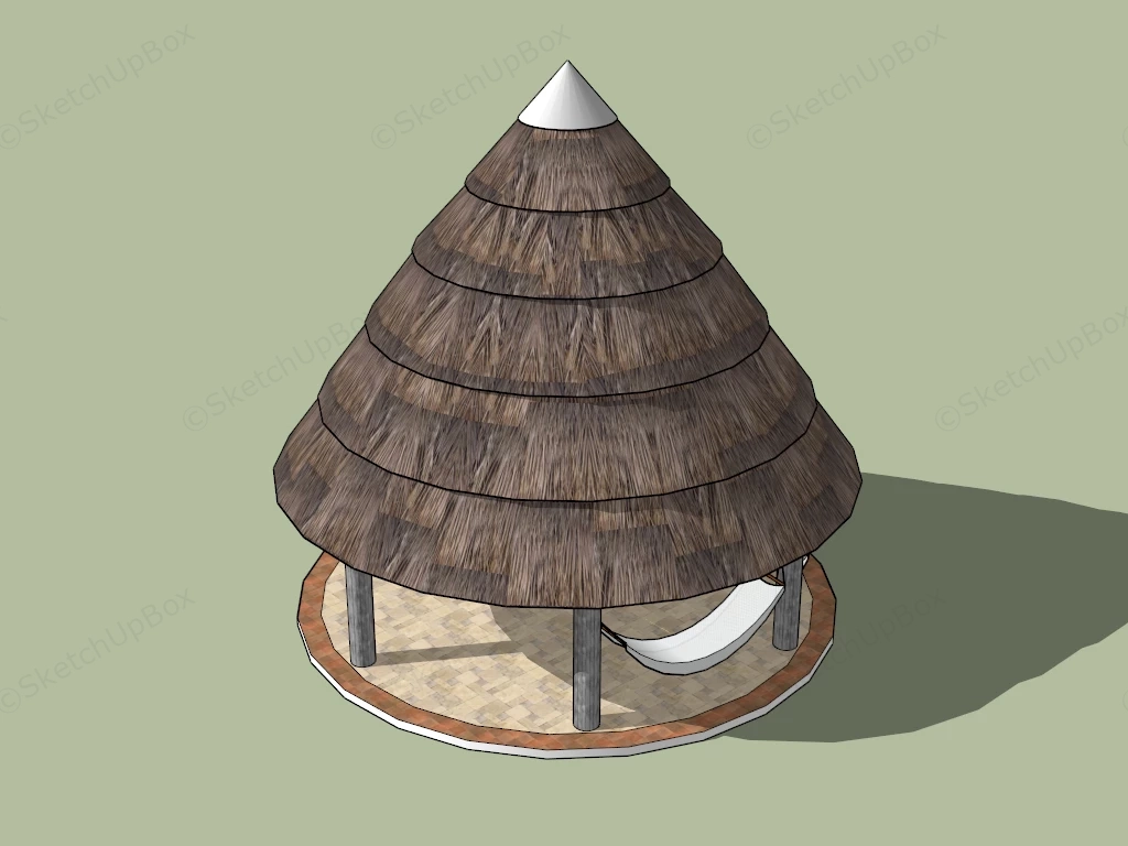 Round Thatched Pavilion sketchup model preview - SketchupBox