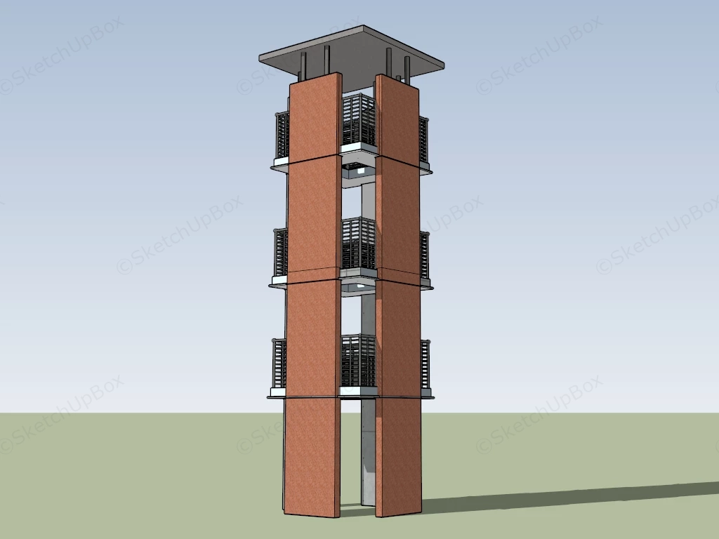 Observation Tower Design sketchup model preview - SketchupBox