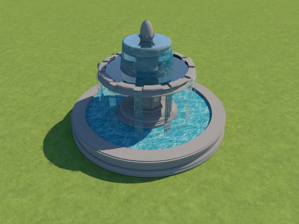3 Tier Garden Fountain sketchup model preview - SketchupBox
