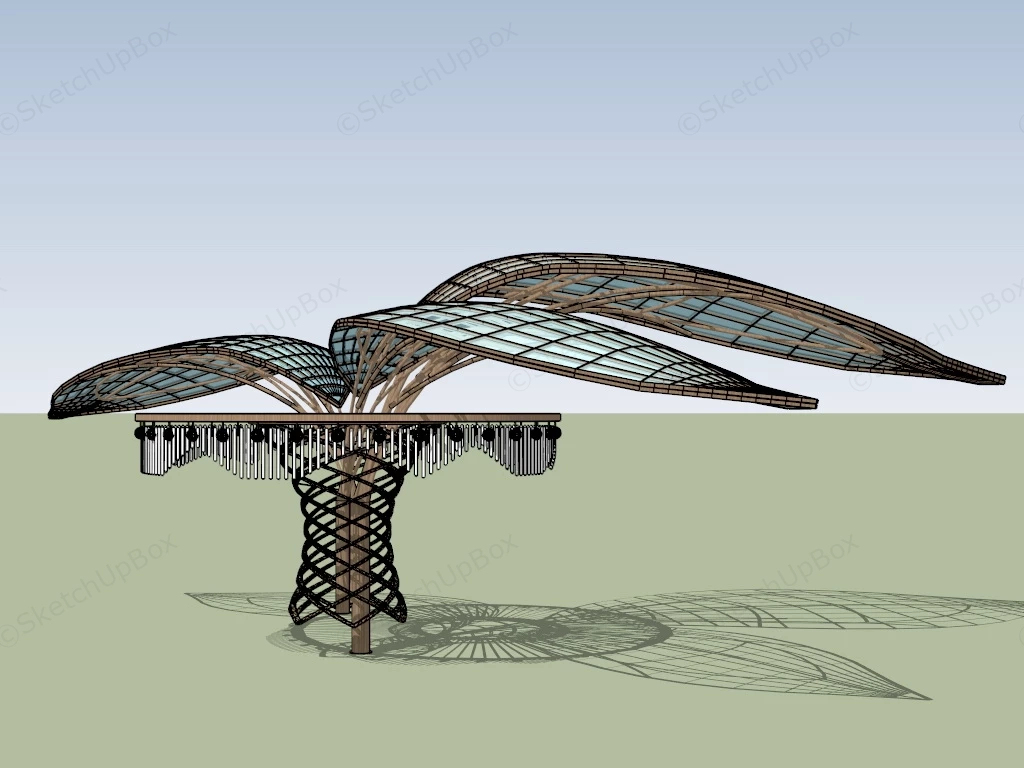 Tree Shaped Landscape Pergola sketchup model preview - SketchupBox