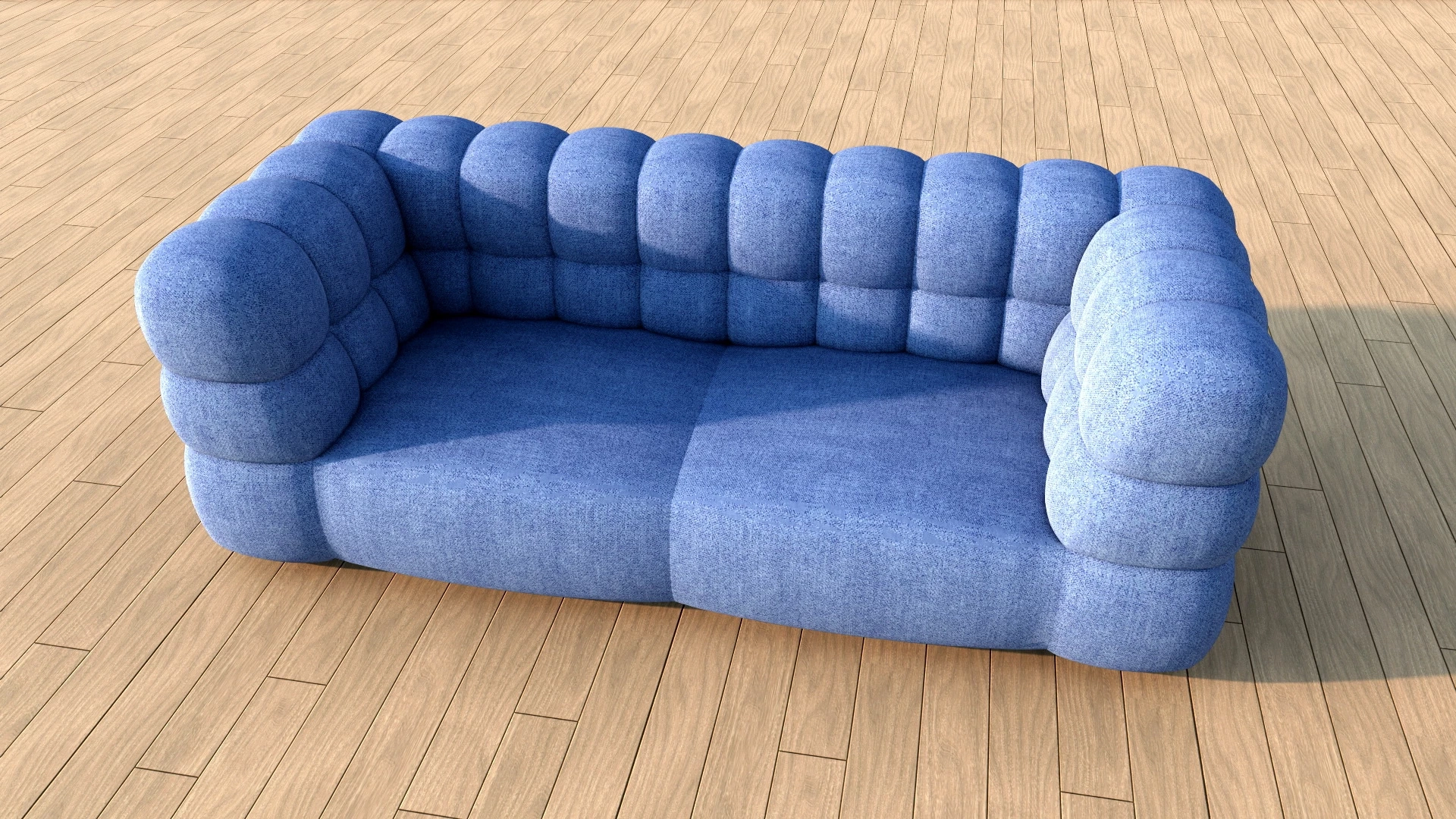 Blue Couch Upholstered Sofa sketchup model preview - SketchupBox