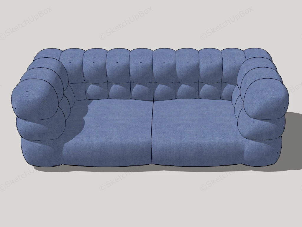 Blue Couch Upholstered Sofa sketchup model preview - SketchupBox