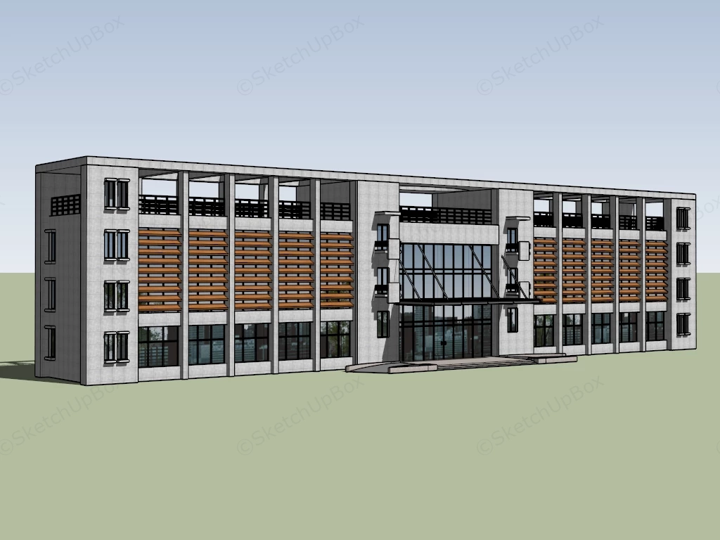 Small Office Building Outside sketchup model preview - SketchupBox