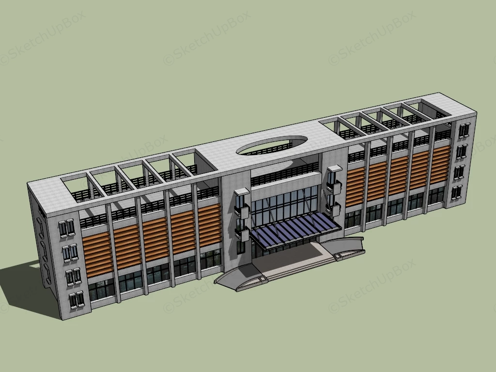 Small Office Building Outside sketchup model preview - SketchupBox