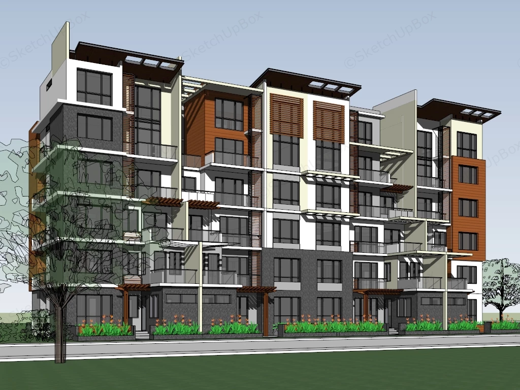Multi Family Homes sketchup model preview - SketchupBox