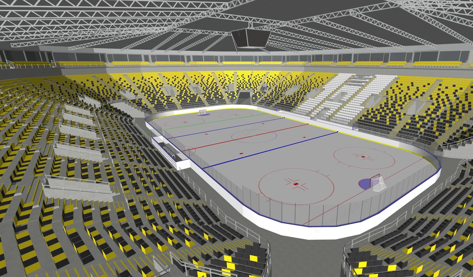 Ice Hockey Stadium sketchup model preview - SketchupBox