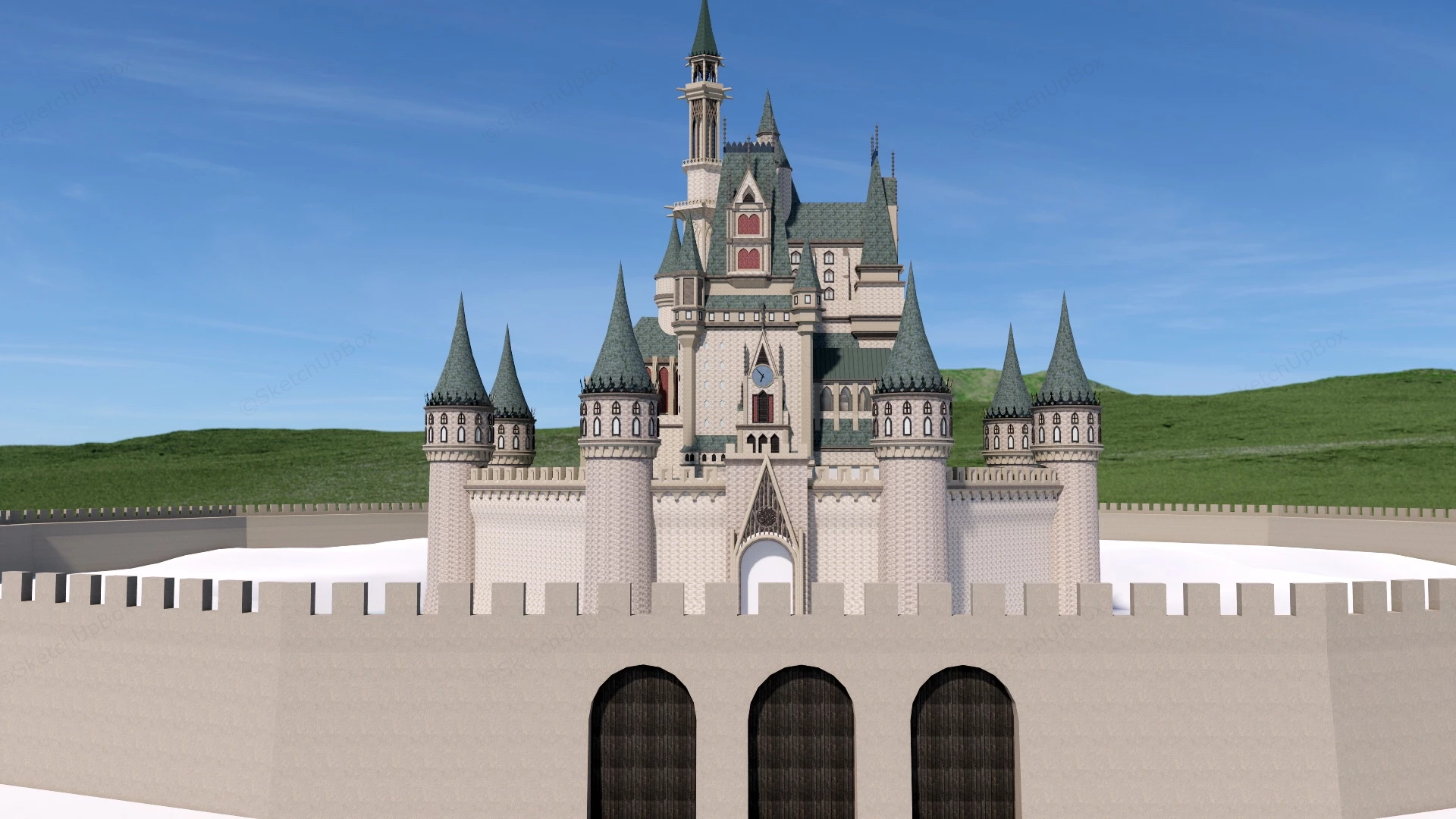 Gothic Castle sketchup model preview - SketchupBox