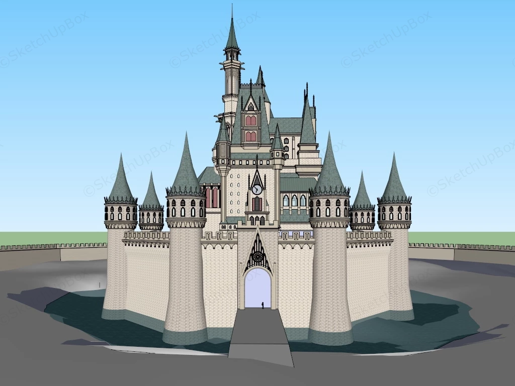 Gothic Castle sketchup model preview - SketchupBox