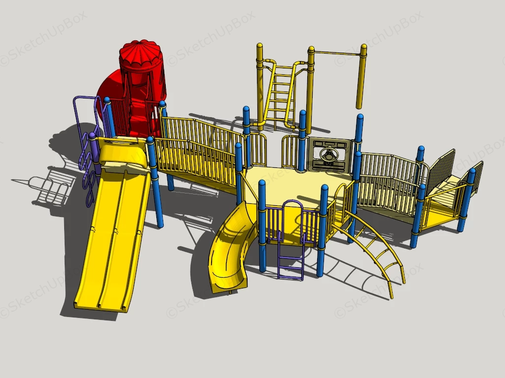 Metal Outdoor Playset sketchup model preview - SketchupBox