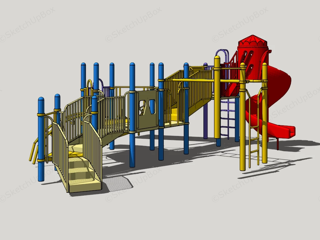 Metal Outdoor Playset sketchup model preview - SketchupBox