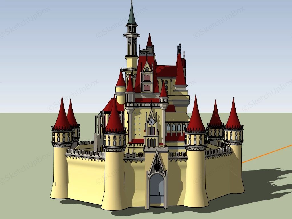 Cartoon Castle sketchup model preview - SketchupBox