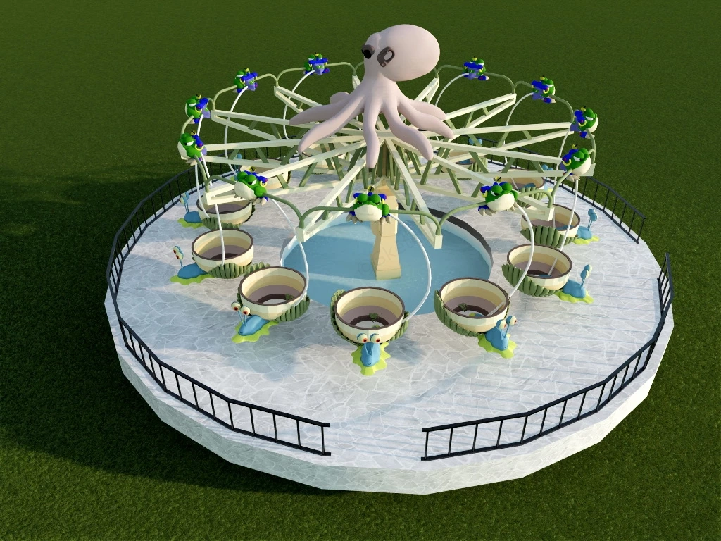 Rotating Octopus Ride sketchup model preview - SketchupBox