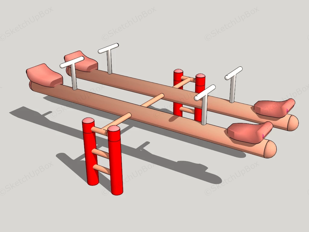 Playground Seesaws sketchup model preview - SketchupBox
