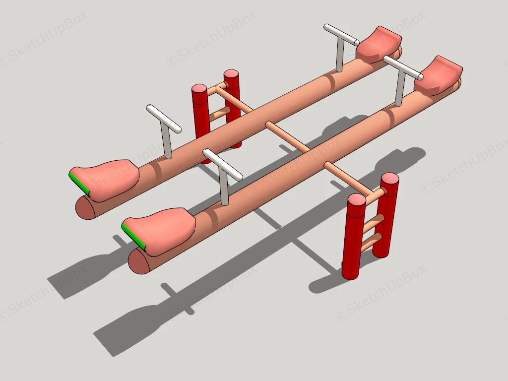 Playground Seesaws sketchup model preview - SketchupBox