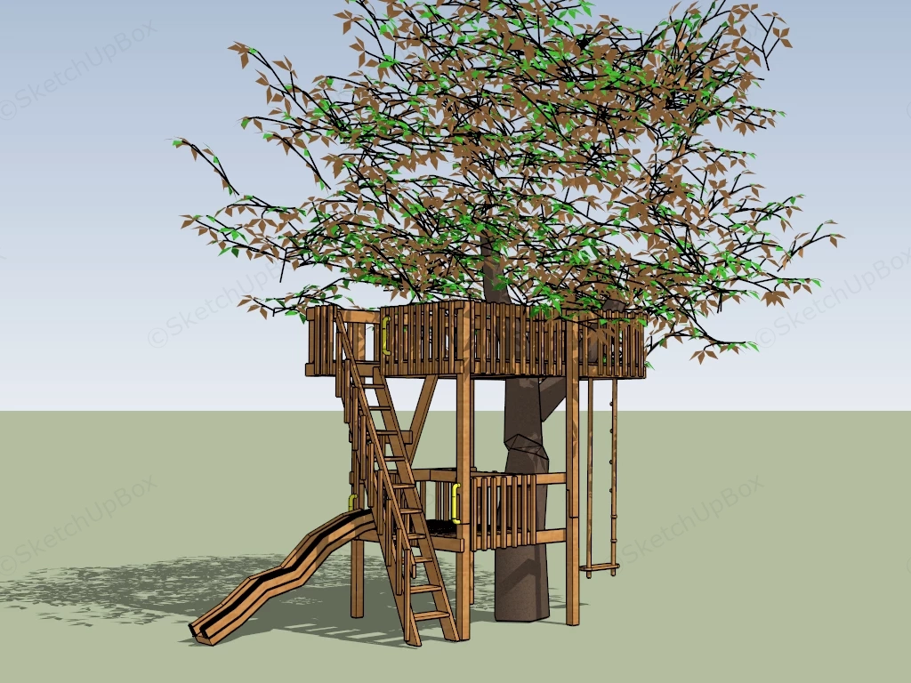 Backyard Playground Treehouse sketchup model preview - SketchupBox