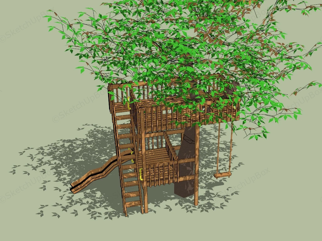 Backyard Playground Treehouse sketchup model preview - SketchupBox