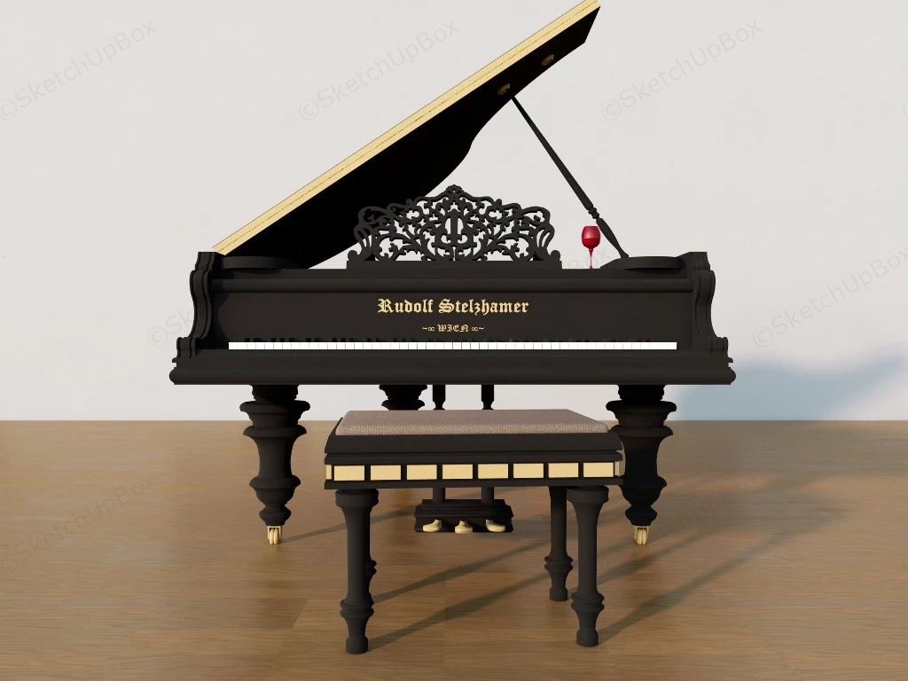 Rudolf Stelzhammer Piano sketchup model preview - SketchupBox