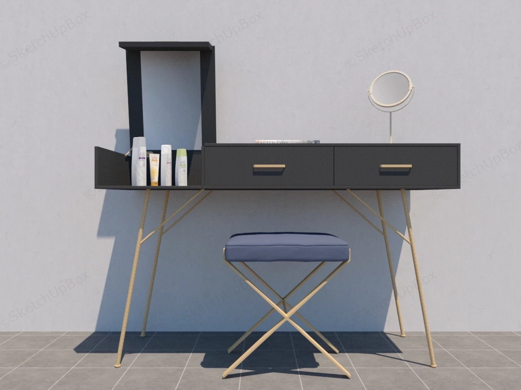 Mid Century Modern Dressing Table sketchup model preview - SketchupBox