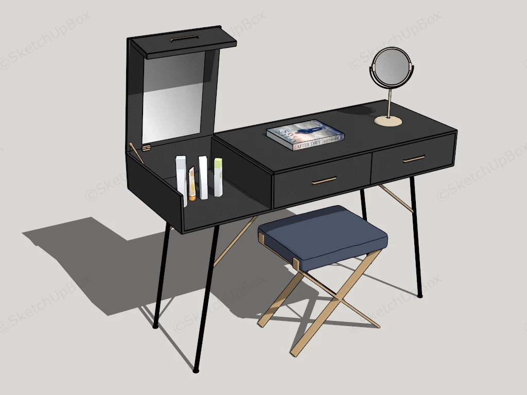 Mid Century Modern Dressing Table sketchup model preview - SketchupBox
