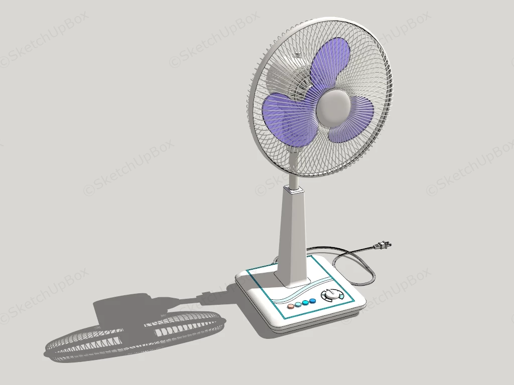 Retro Desk Fan sketchup model preview - SketchupBox