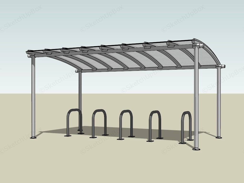 Bike Rack Shelter sketchup model preview - SketchupBox