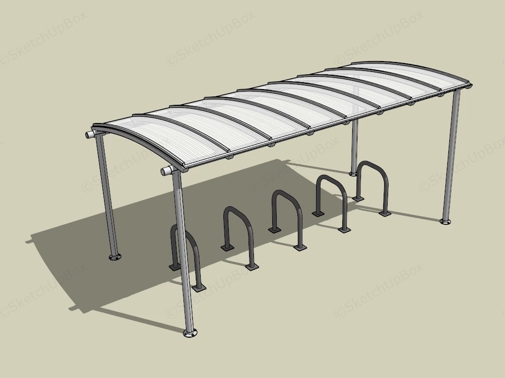 Bike Rack Shelter sketchup model preview - SketchupBox