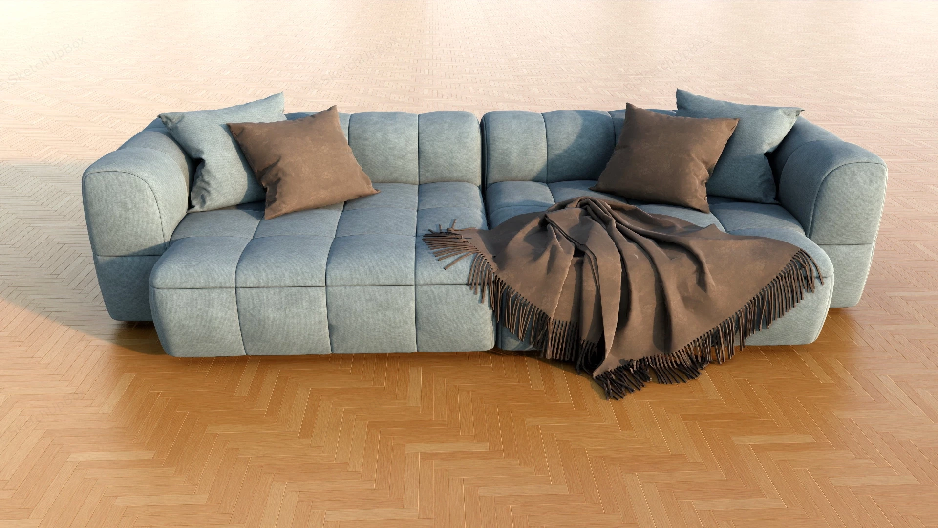Luxury Modern Sectional Sofa sketchup model preview - SketchupBox