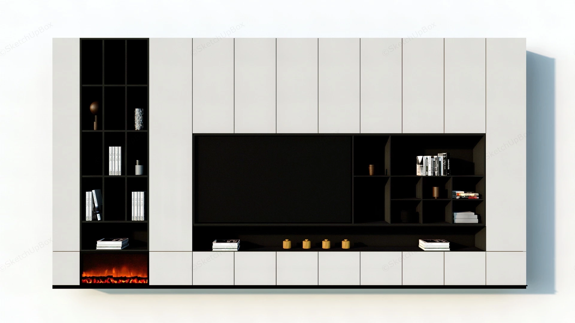 Modern TV Wall Design Idea sketchup model preview - SketchupBox