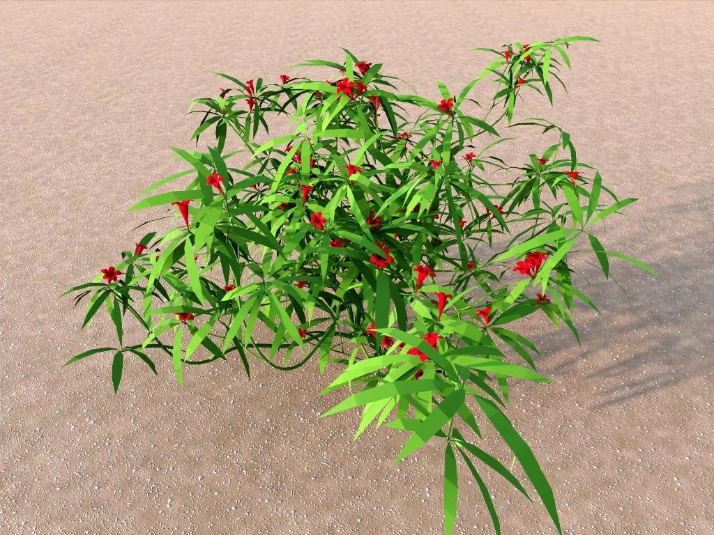 Red Flowering Bushes sketchup model preview - SketchupBox