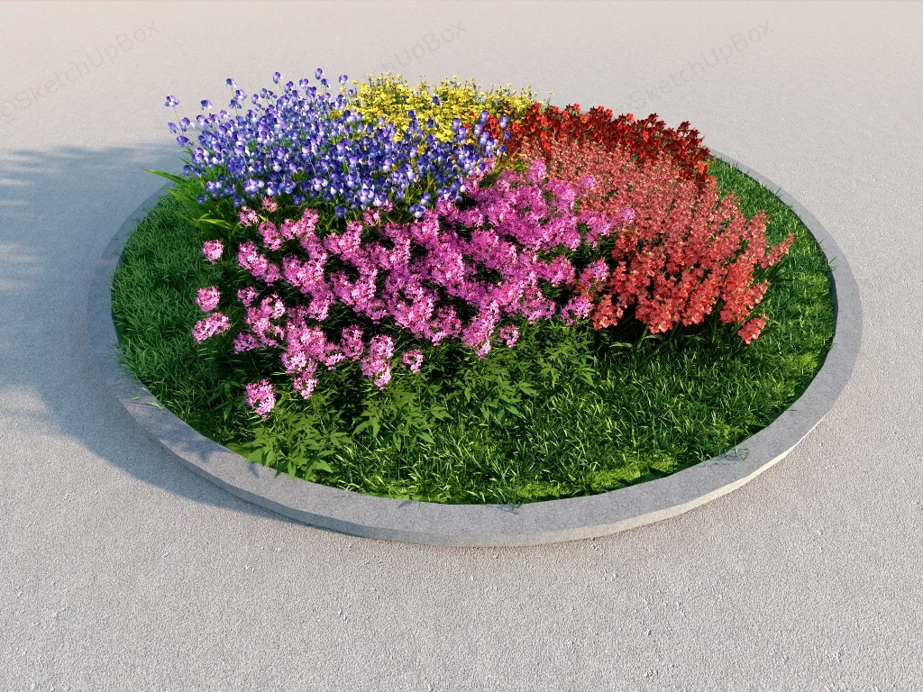 Round Flower Bed sketchup model preview - SketchupBox