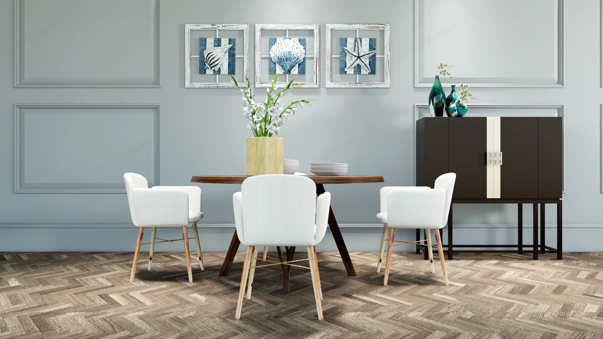Small Cozy Dining Room Idea sketchup model preview - SketchupBox