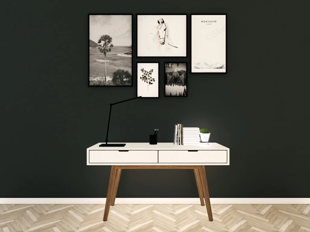 Minimalist Home Office Desk sketchup model preview - SketchupBox