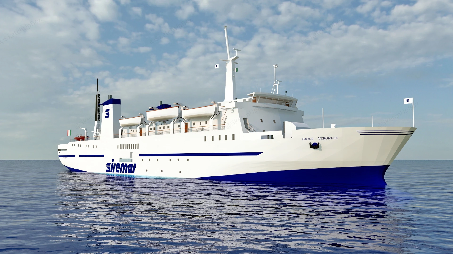 Siremar Ferry Ship sketchup model preview - SketchupBox