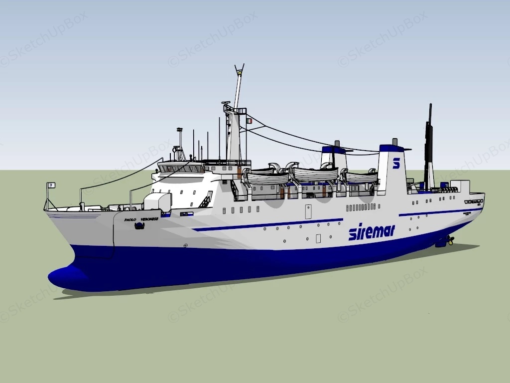 Siremar Ferry Ship sketchup model preview - SketchupBox